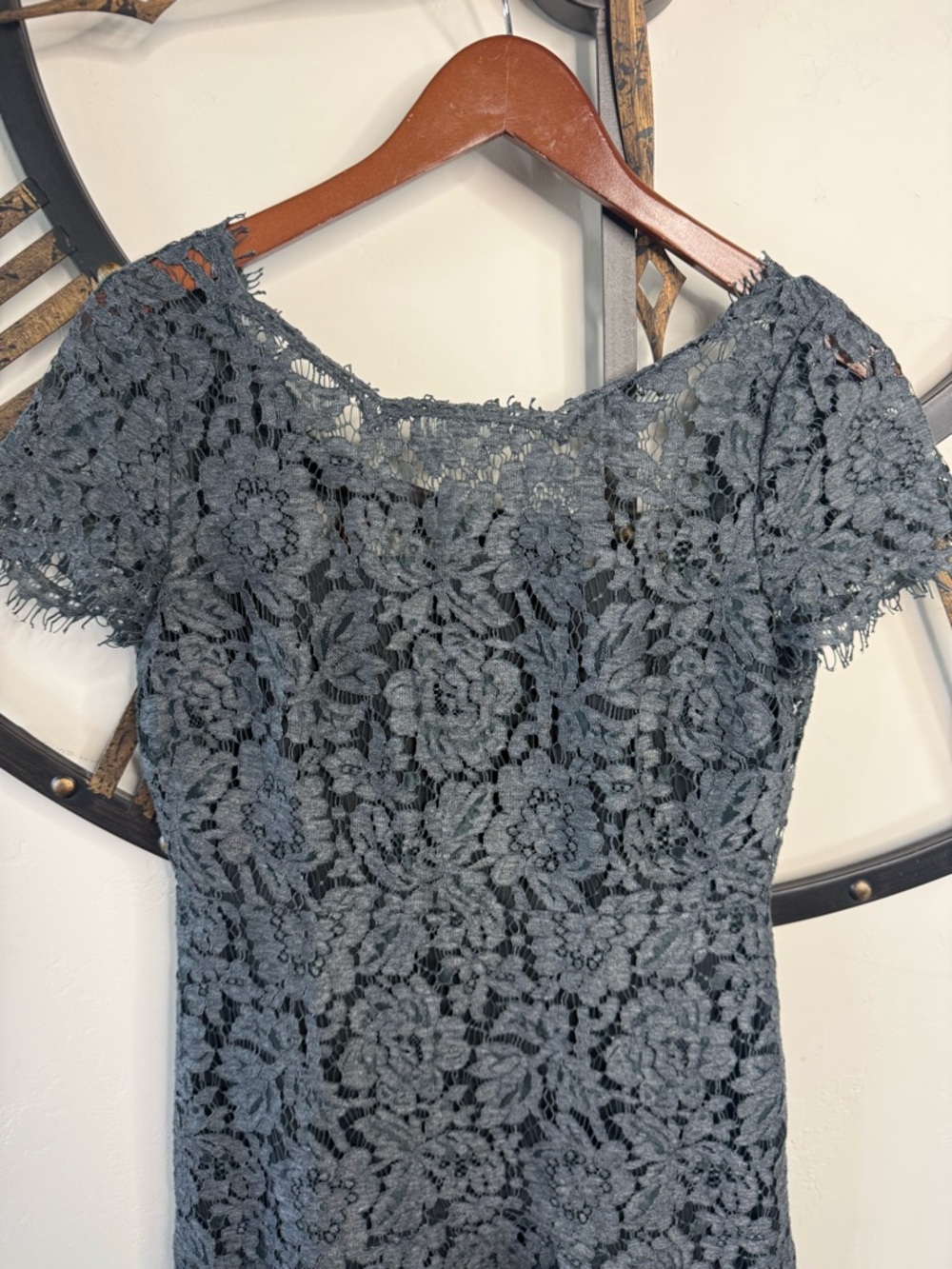 Diane Von Furstenberg Black Floral Lace Mini Dress - Picture 4 of 6